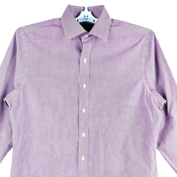 Polo Ralph Lauren Men Long Sleeve Collared Plaid Purple Shirt Size 16 32/33 NWOT - Picture 3 of 8